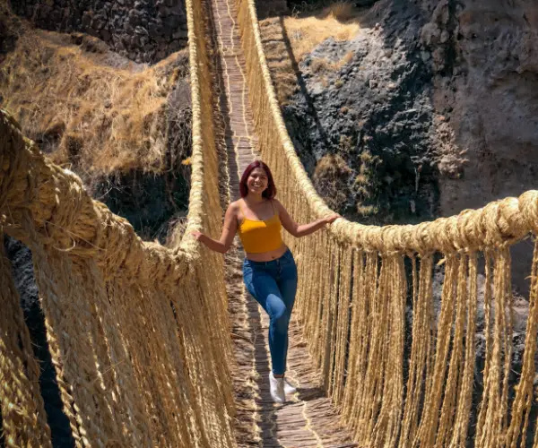 Qeswachaka rope bridge over Apurímac canyon